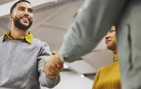 Black man shaking hands